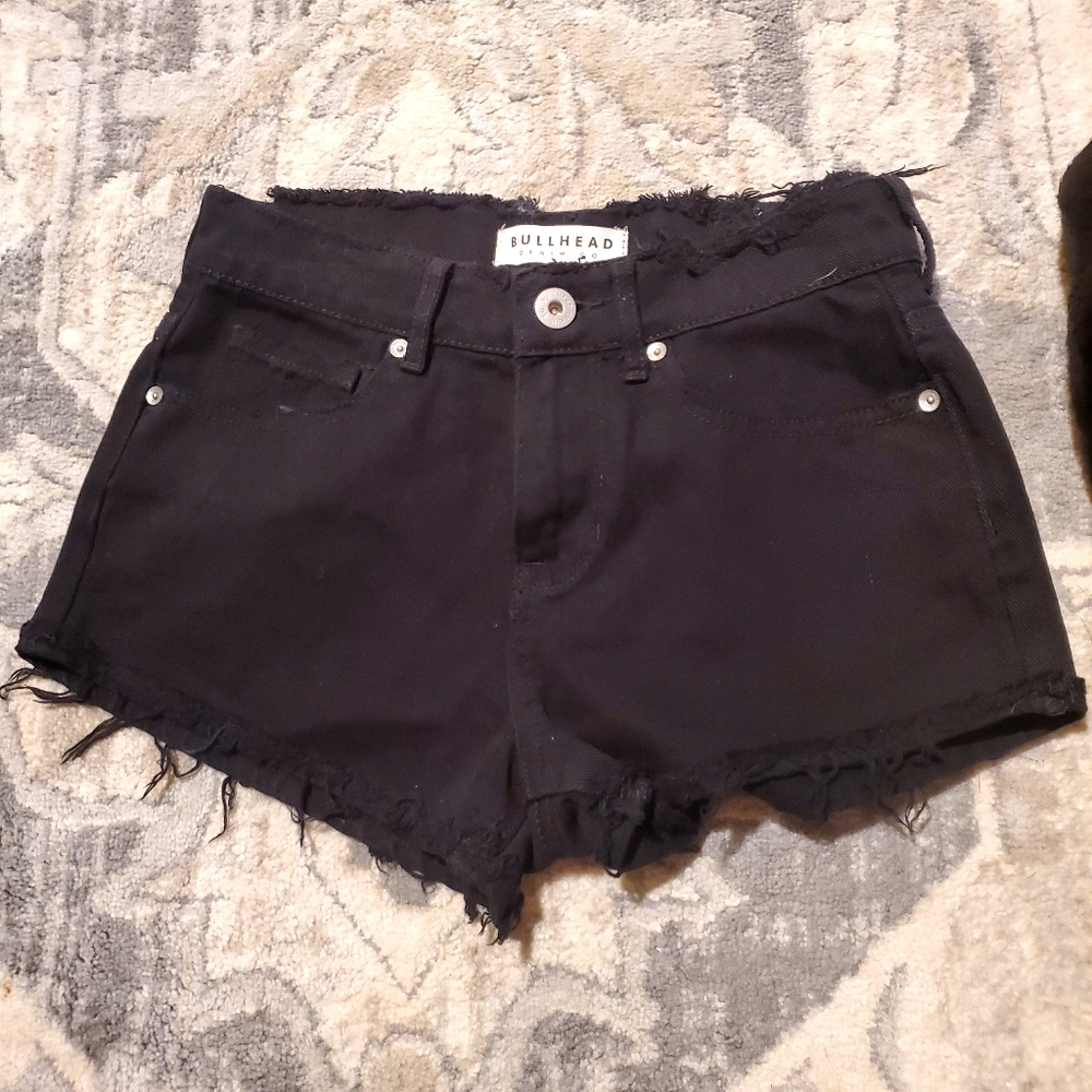 Black jean shorts